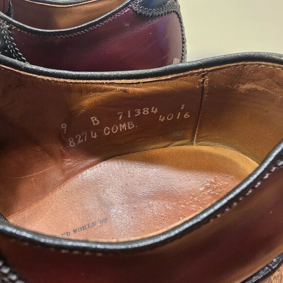 ALLEN EDMONDS Polo Men's Size 9B Two Tone Oxblood Saddle Dress Shoes Made in USA - Picture 4 of 15